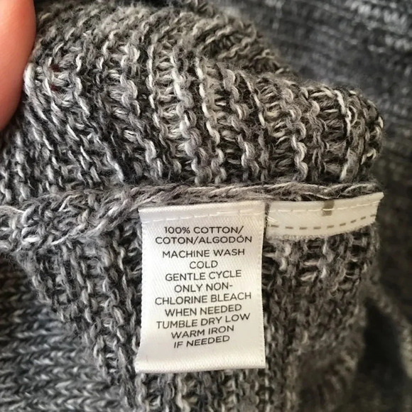 LOFT Crew Neck‎ Gray Marled Cotton Sweater - Picture 4 of 4